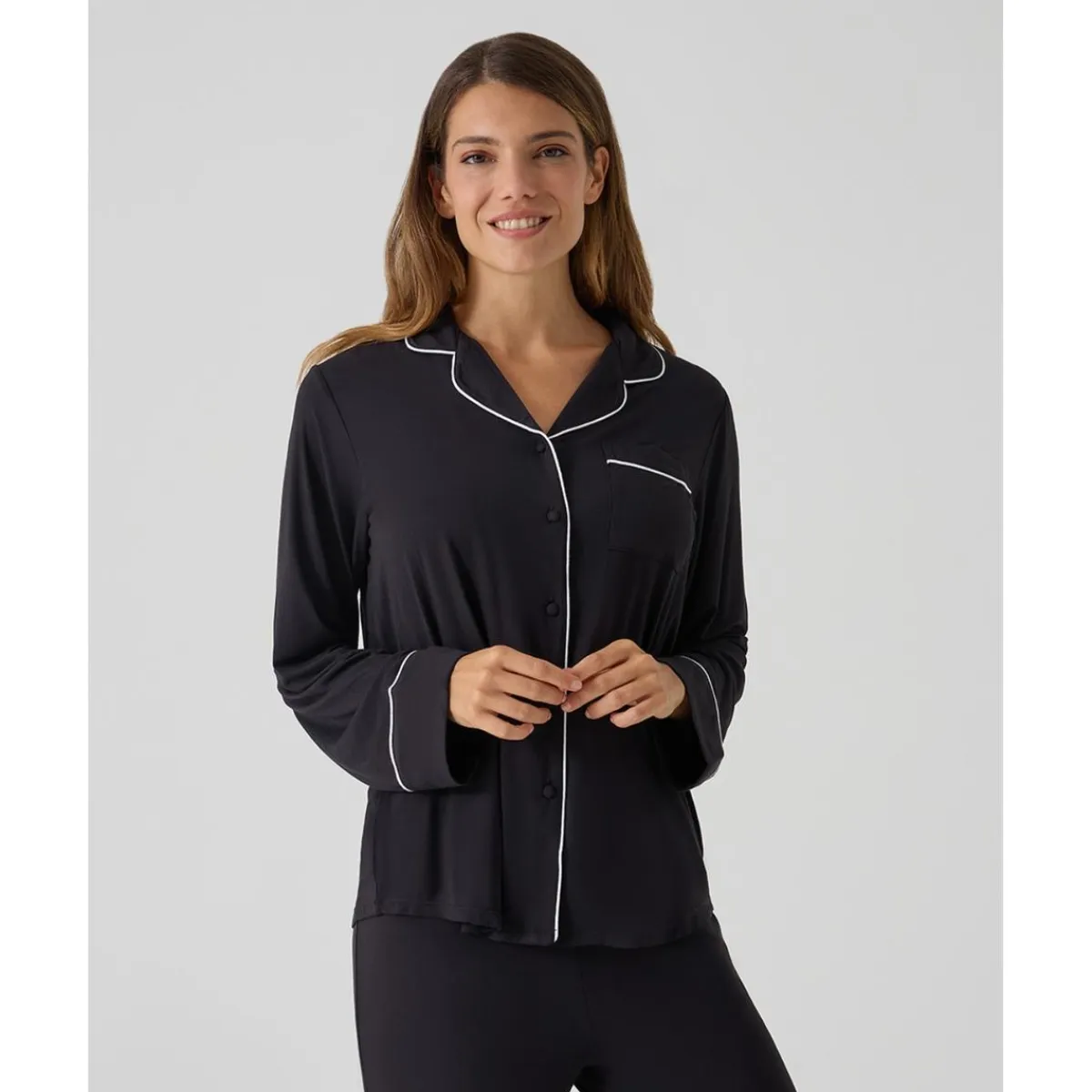 Pijama premamá negro de dos piezas con bolsillo*Prenatal Best