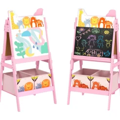 Pizarra 2 en 1 con cajas de tela Rosa*AIYAPLAY Discount
