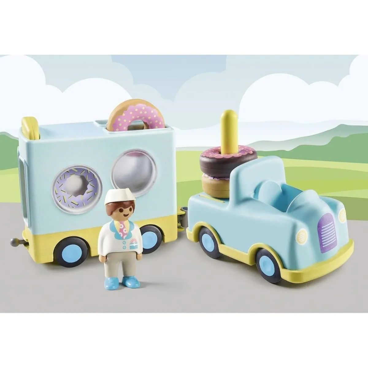 - Camión de donut con función de apilado y clasificación ㅤ*PLAYMOBIL Hot
