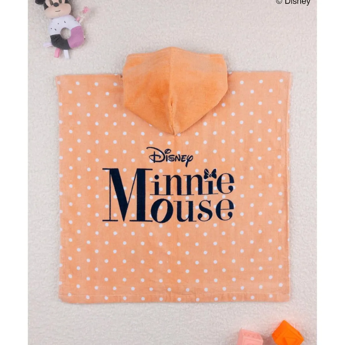 Sale Poncho de playa naranja con capucha y estampado de Minnie Calzado Y Accesorios·Accesorios Y Complementos