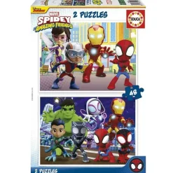 Hot Puzzle 2x48 piezas: Spidey y sus increíbles amigos ㅤ Juegos Y Puzzles