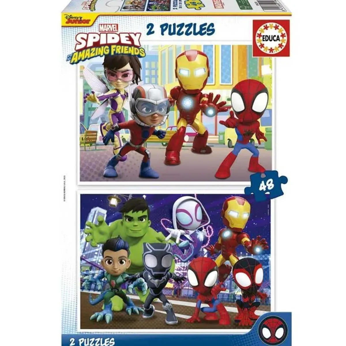 Hot Puzzle 2x48 piezas: Spidey y sus increíbles amigos ㅤ Juegos Y Puzzles