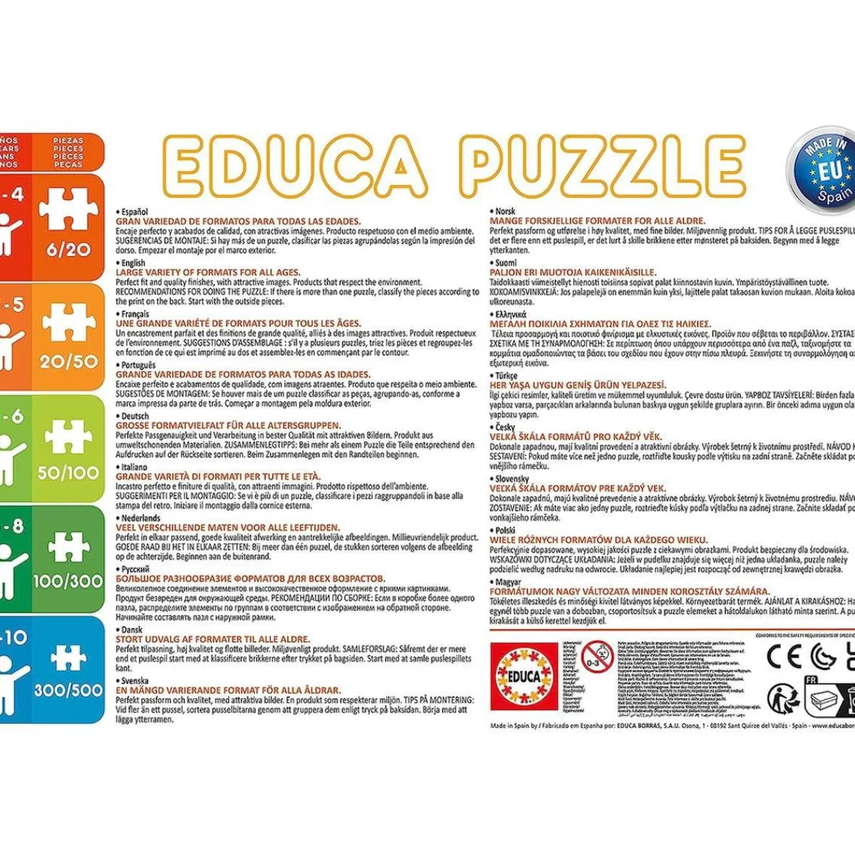 Discount Set de puzzles infantiles progresivos de 12 a 25 piezas, medidas: 16 x 16 cm ㅤ Juegos Y Puzzles