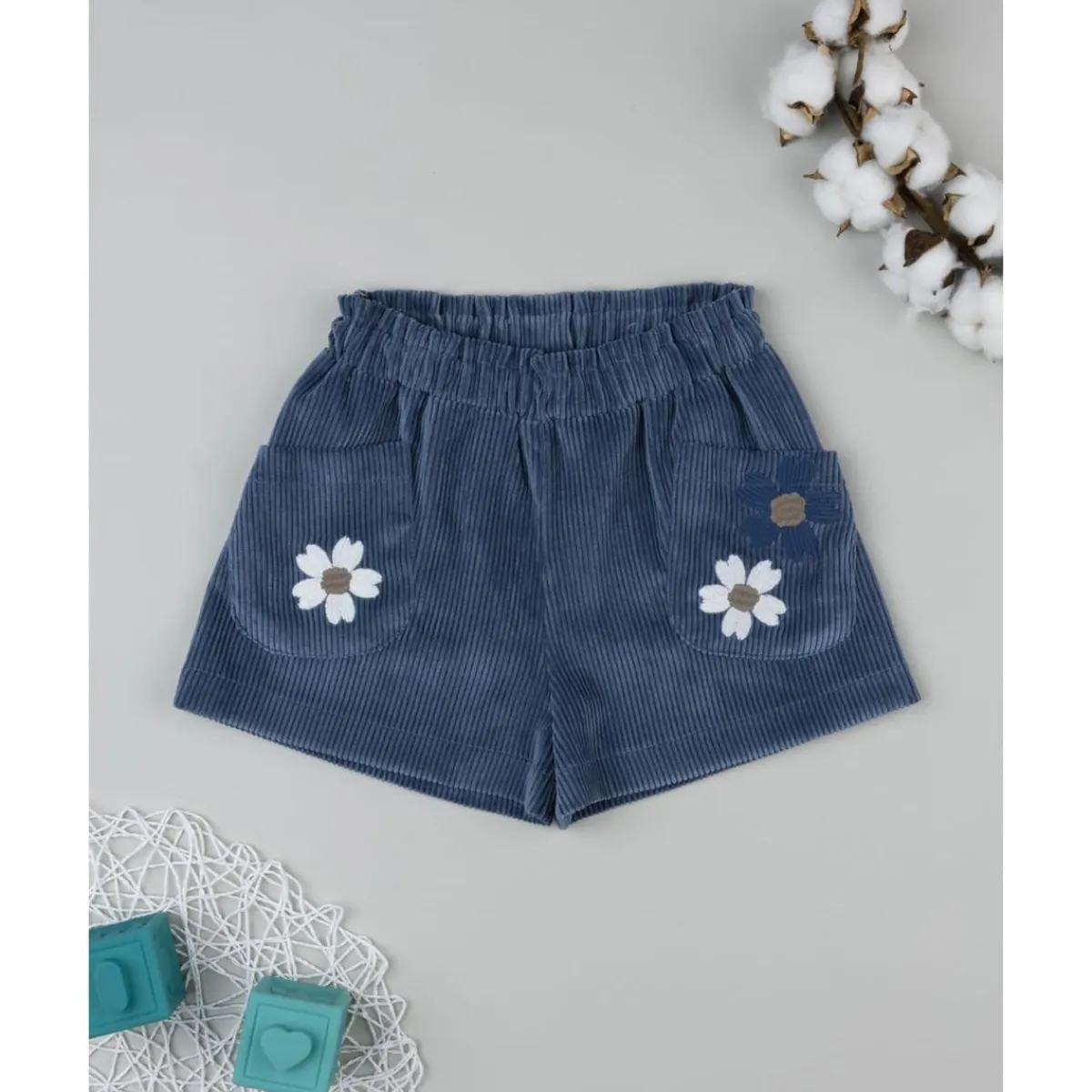 Clearance Shorts niña azul con flores Niña·Niña 2-10 Años|Niña 2-10 Años·Vaqueros, Pantalones Y Petos