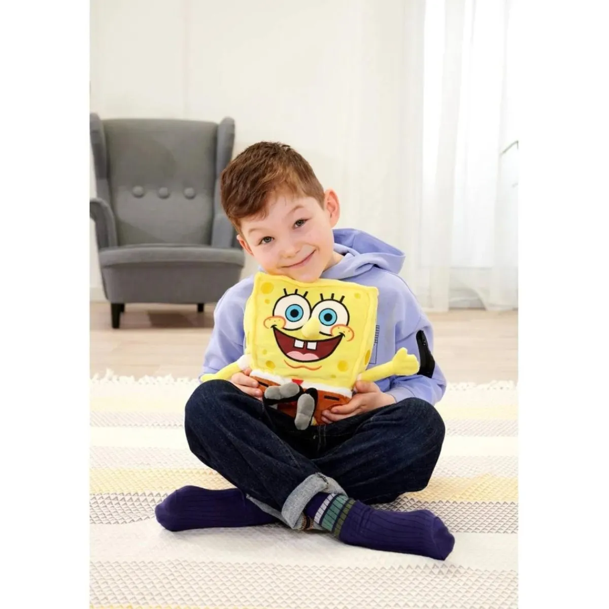 Simba - Bob Esponja - Peluche Bob Esponja 35cm, material suave y relleno reciclado ㅤ Coleccionables Y Mini Mundos