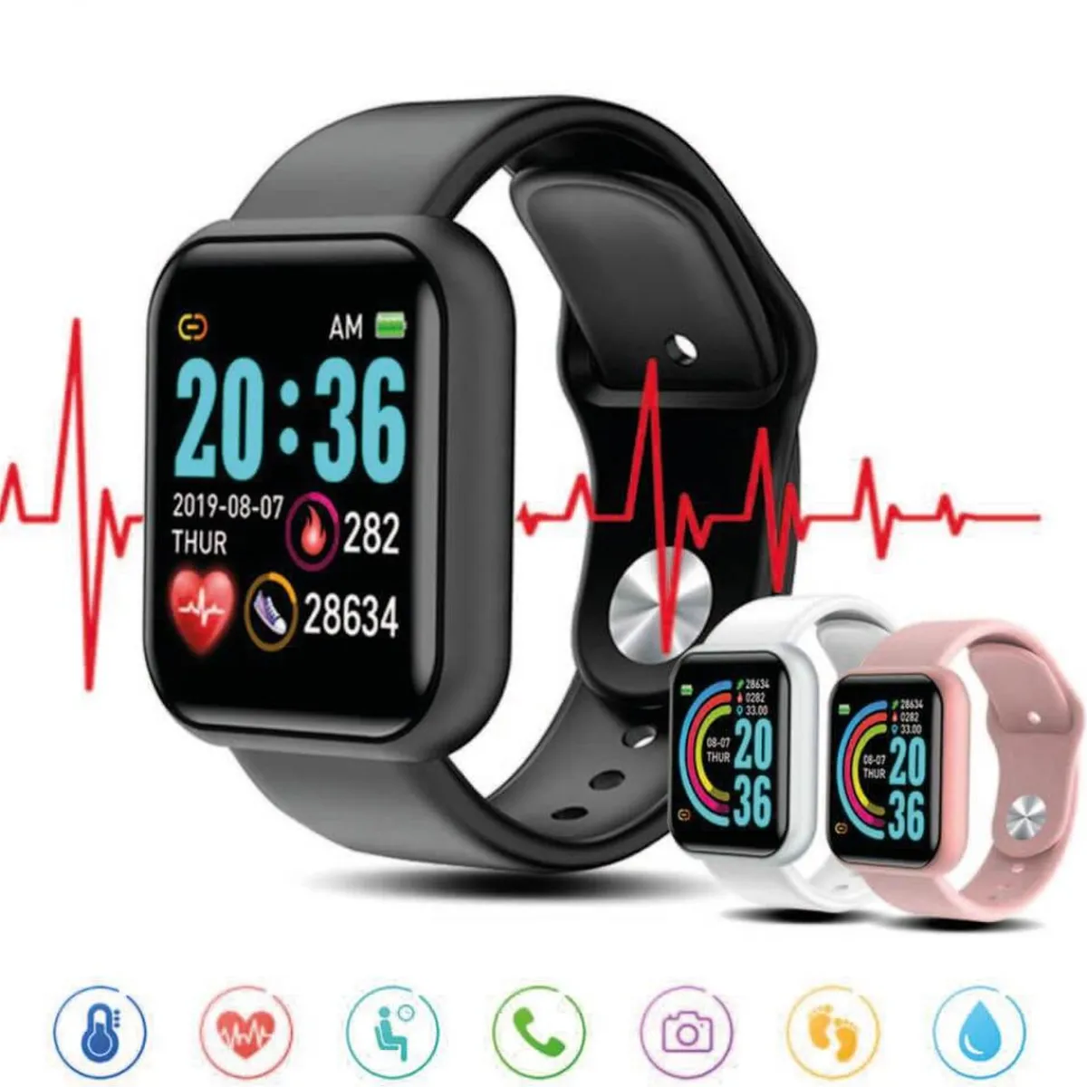 Clearance Smartwatch Reloj inteligente L8 Negro Electrónicos
