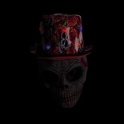 Sombrero de Copa Calaveras y Rosas con Luz*RUBIE'S
