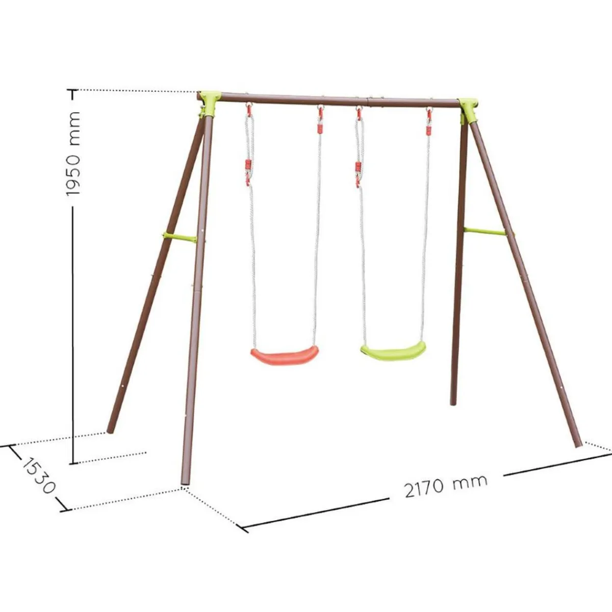 Sale - Columpio de acero Acier Malo 2 balancines Columpios