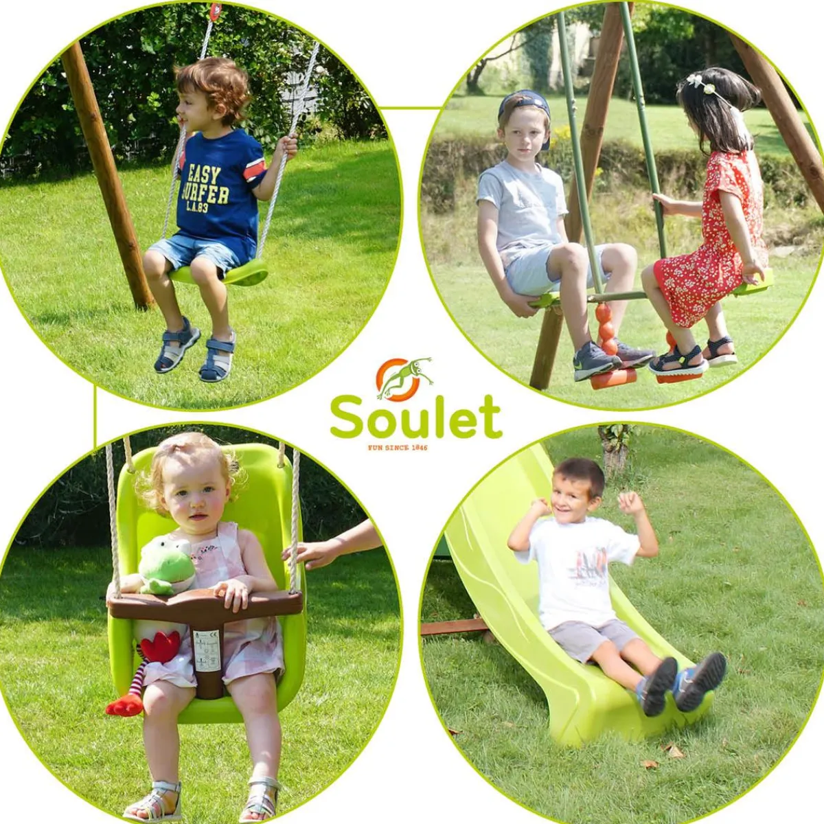 - Estación de juego con columpios y tobogán Tulipe*SOULET New