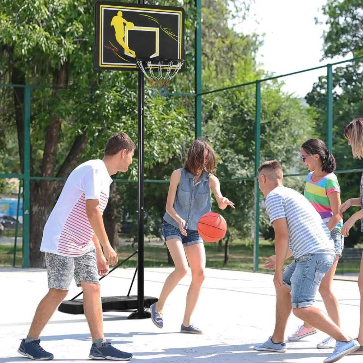 Sportnow - Canasta de baloncesto altura ajustable de 260-305 cm Negro*Outsunny Online