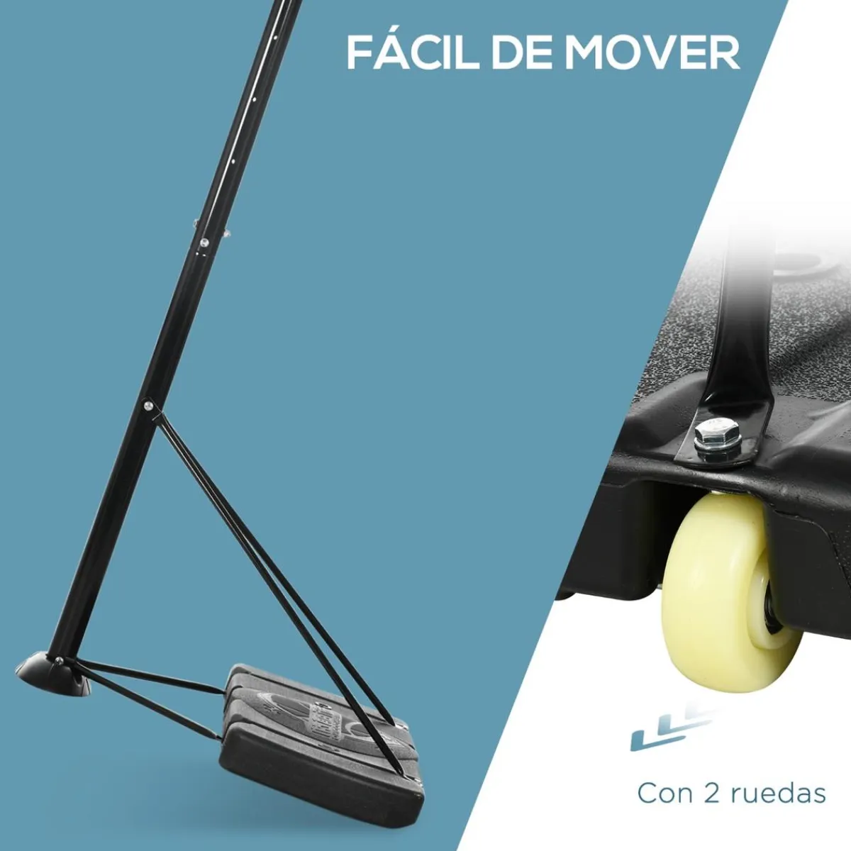 Sportnow - Canasta de baloncesto altura ajustable de 260-305 cm Negro*Outsunny Online