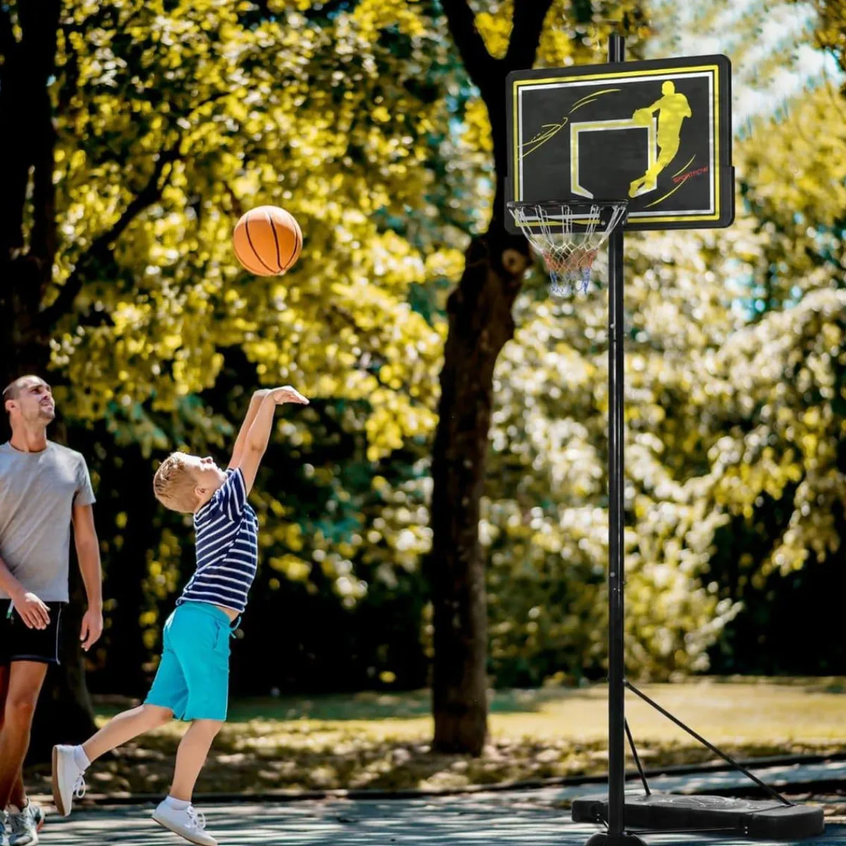 Sportnow - Canasta de baloncesto altura ajustable de 260-305 cm Negro*Outsunny Online