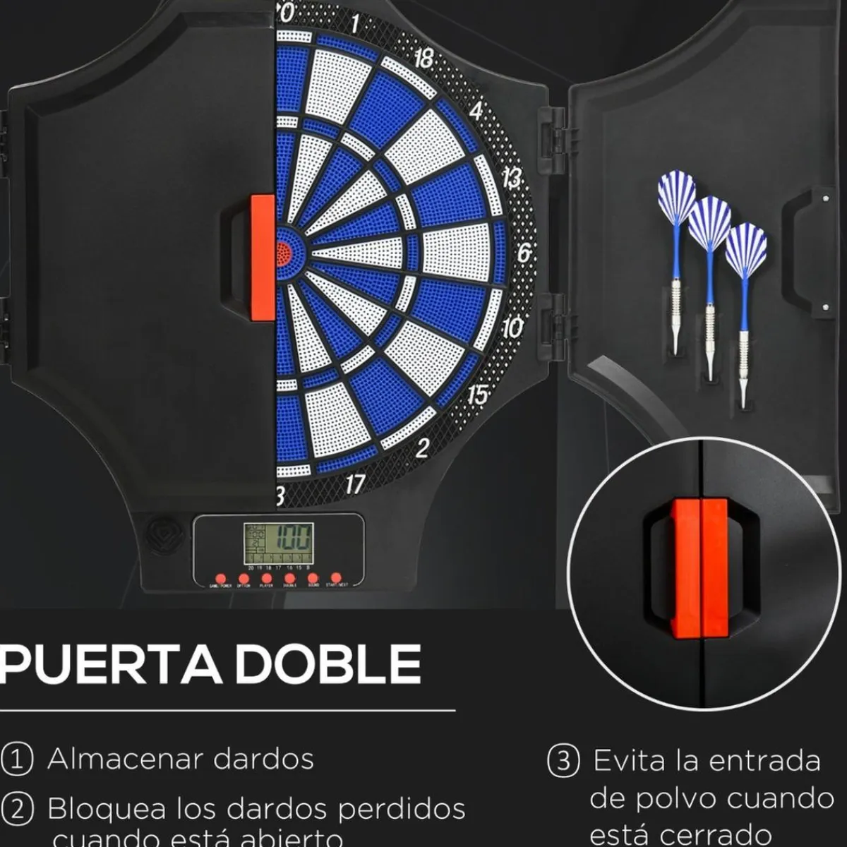 Sportnow - Diana electrónica plegable 31 juegos*Outsunny