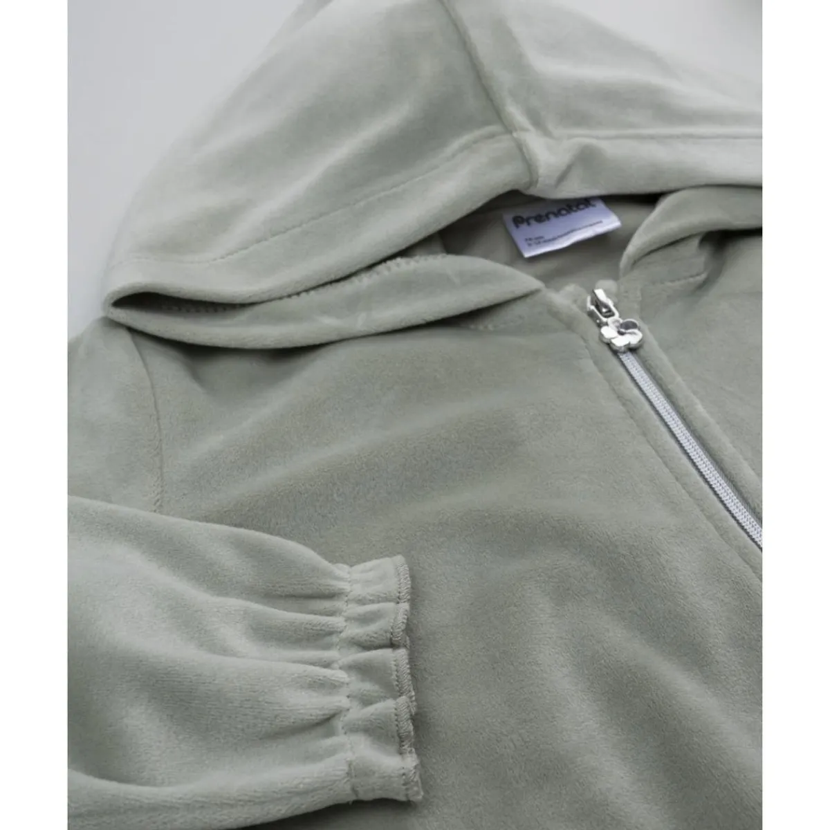 Sudadera de niña en terciopelo verde*Prenatal