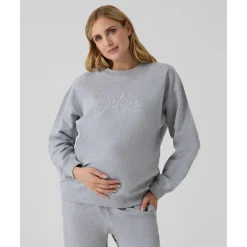 Best Sudadera gris premamá con bordado Premamá·Moda|Moda·Prendas De Punto