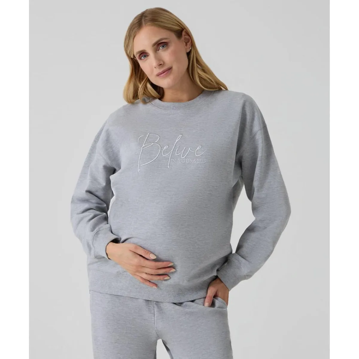 Best Sudadera gris premamá con bordado Premamá·Moda|Moda·Prendas De Punto