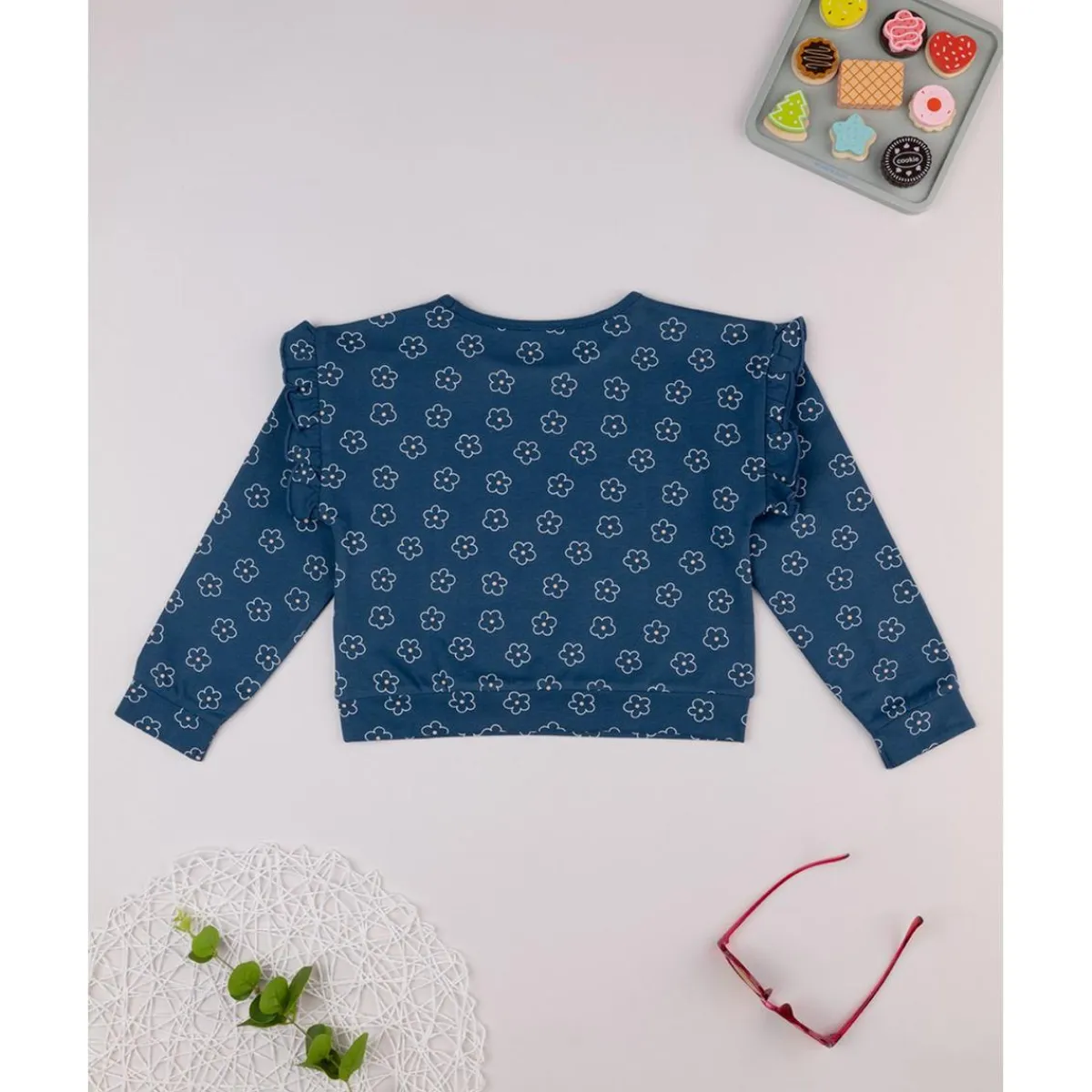 Sudadera niña azul margaritas*Prenatal Best