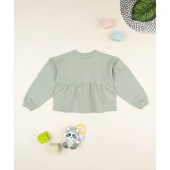 Outlet Sudadera niña verde con margaritas Niña 2-10 Años·Abrigos Y Plumíferos|Niña·Niña 2-10 Años