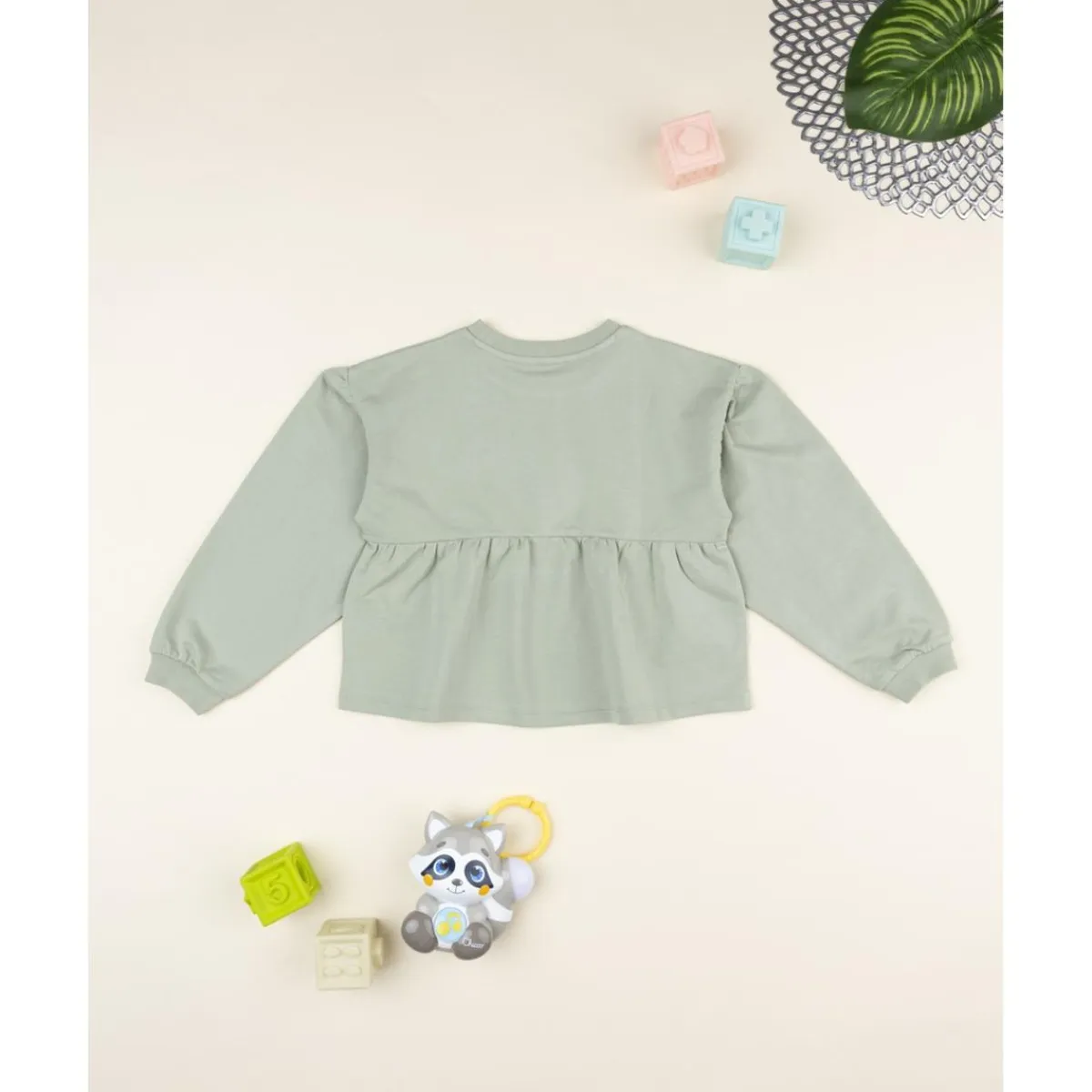 Outlet Sudadera niña verde con margaritas Niña 2-10 Años·Abrigos Y Plumíferos|Niña·Niña 2-10 Años
