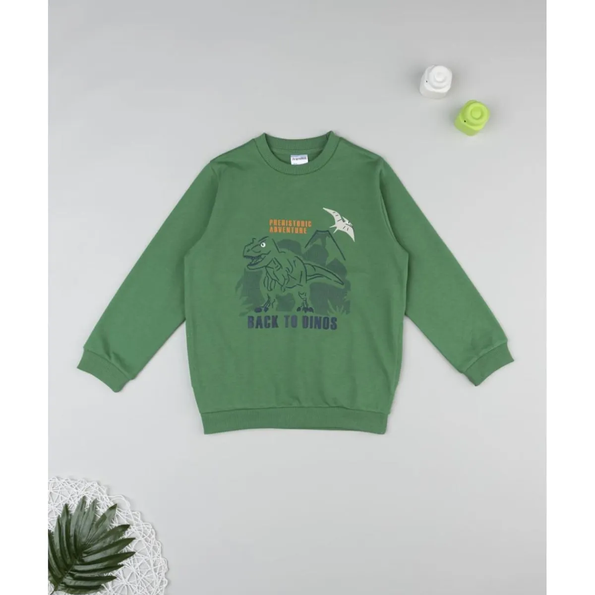 Sudadera niño verde estampado relieve*Prenatal Outlet