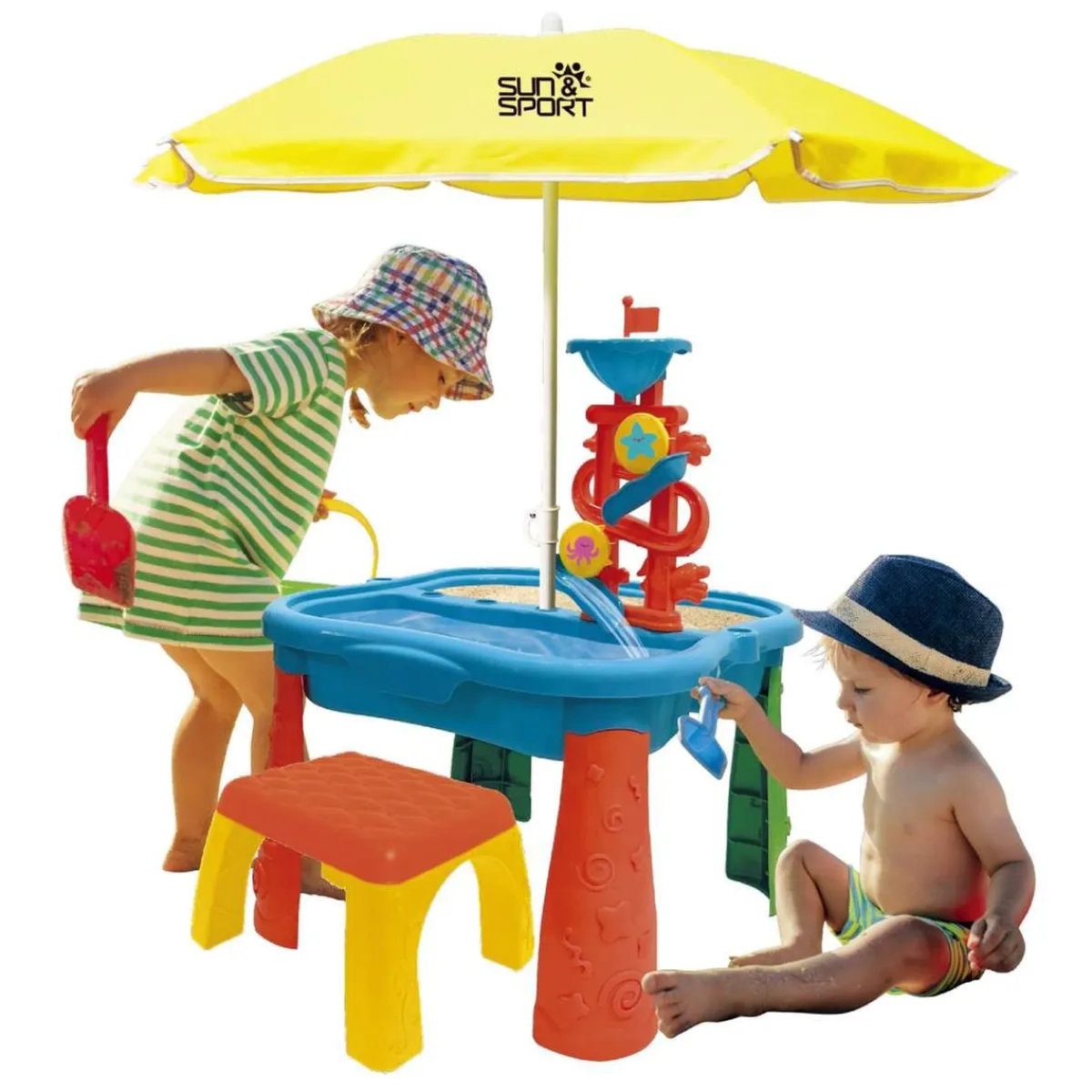 Sun & Sport - Mesa de juegos con sombrilla y taburete*SUN&SPORT Best