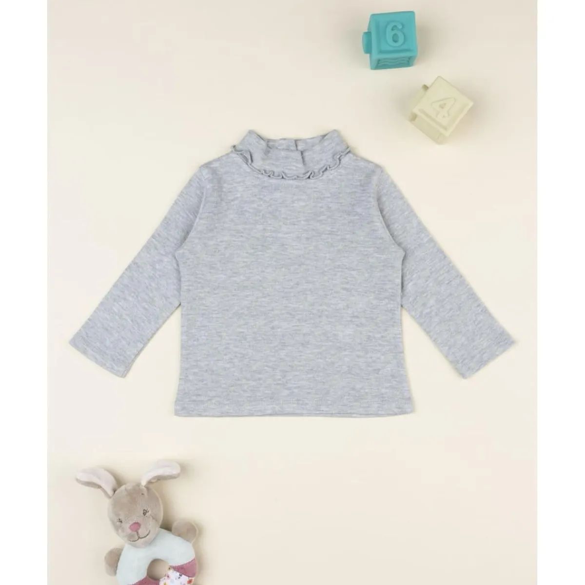 Suéter para niña color gris claro*Prenatal New
