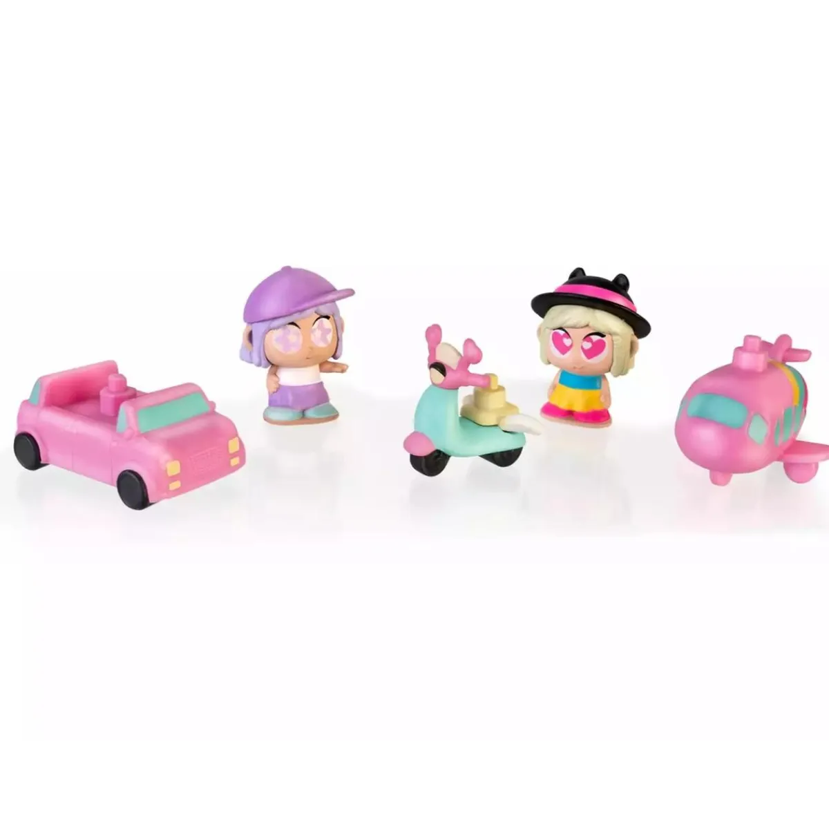 Hot Tiny Trotties - Pack 2 figuras y 3 vehículos Muñecas