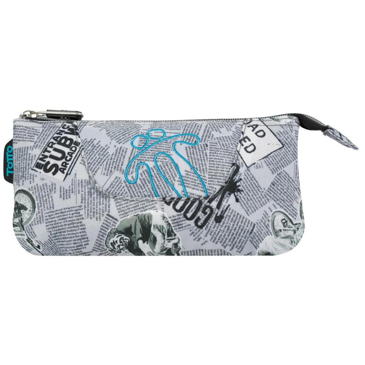 - Estuche escolar 3 compartimentos Tablero Newspaper*TOTTO Clearance