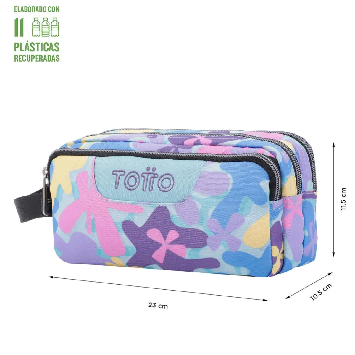 - Estuche escolar tres compartimentos flores hawaianas Agapec*TOTTO Best