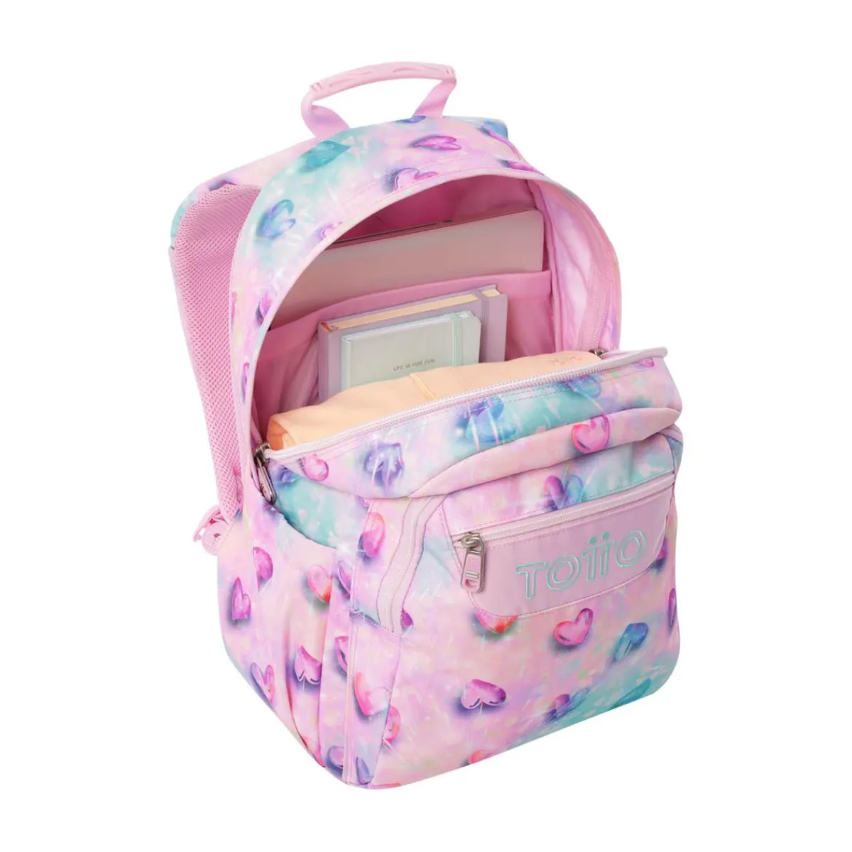 Online - Mochila Acuareles Glitter Shiny Heart Material Escolar