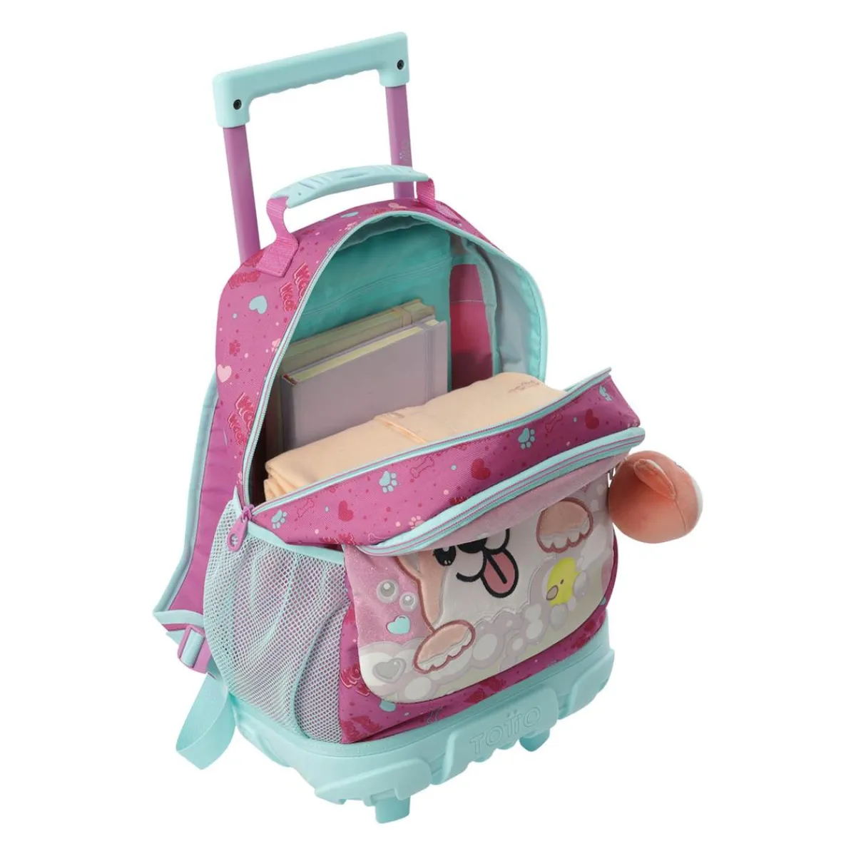 New - Mochila con ruedas Doggy Love M Material Escolar
