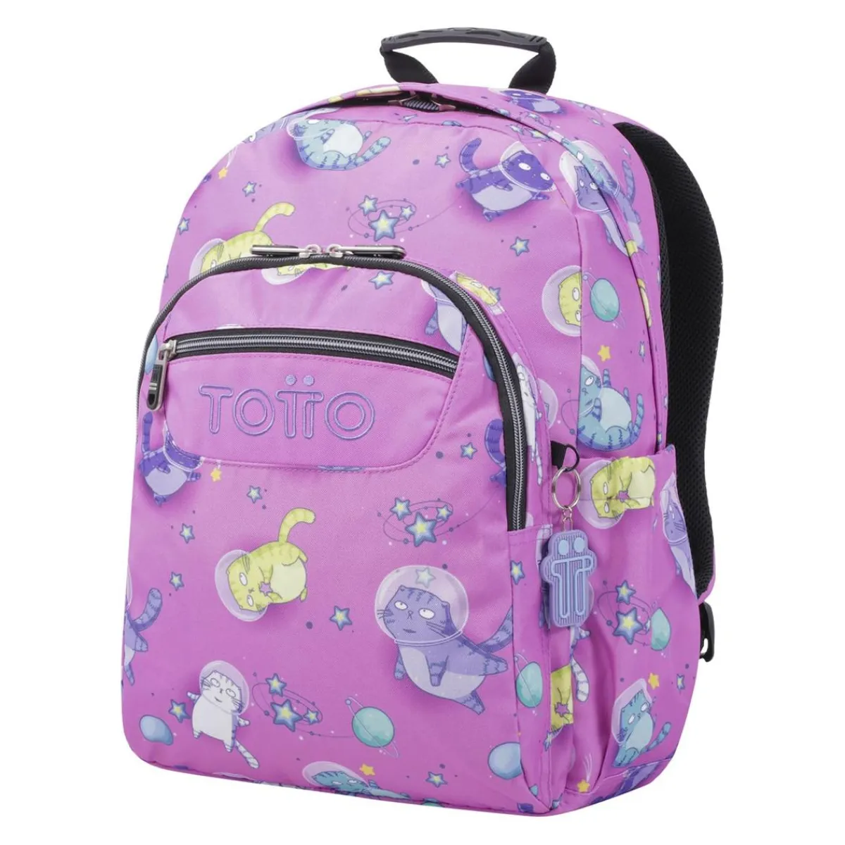 - Mochila escolar adaptable a carro gatos astronautas Acuareles*TOTTO New