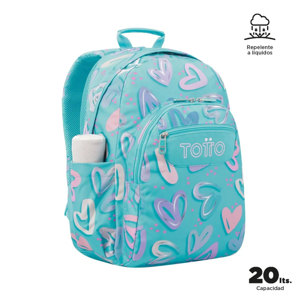 Sale - Mochila escolar adaptable a carro corazones pintados Acuareles Material Escolar