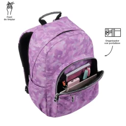 Outlet - Mochila escolar camuflaje rosa Acuarela Material Escolar