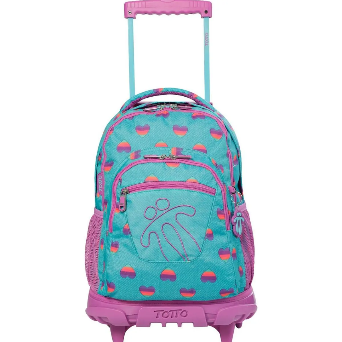 New - Mochila escolar con ruedas Renglones - Corazones Material Escolar