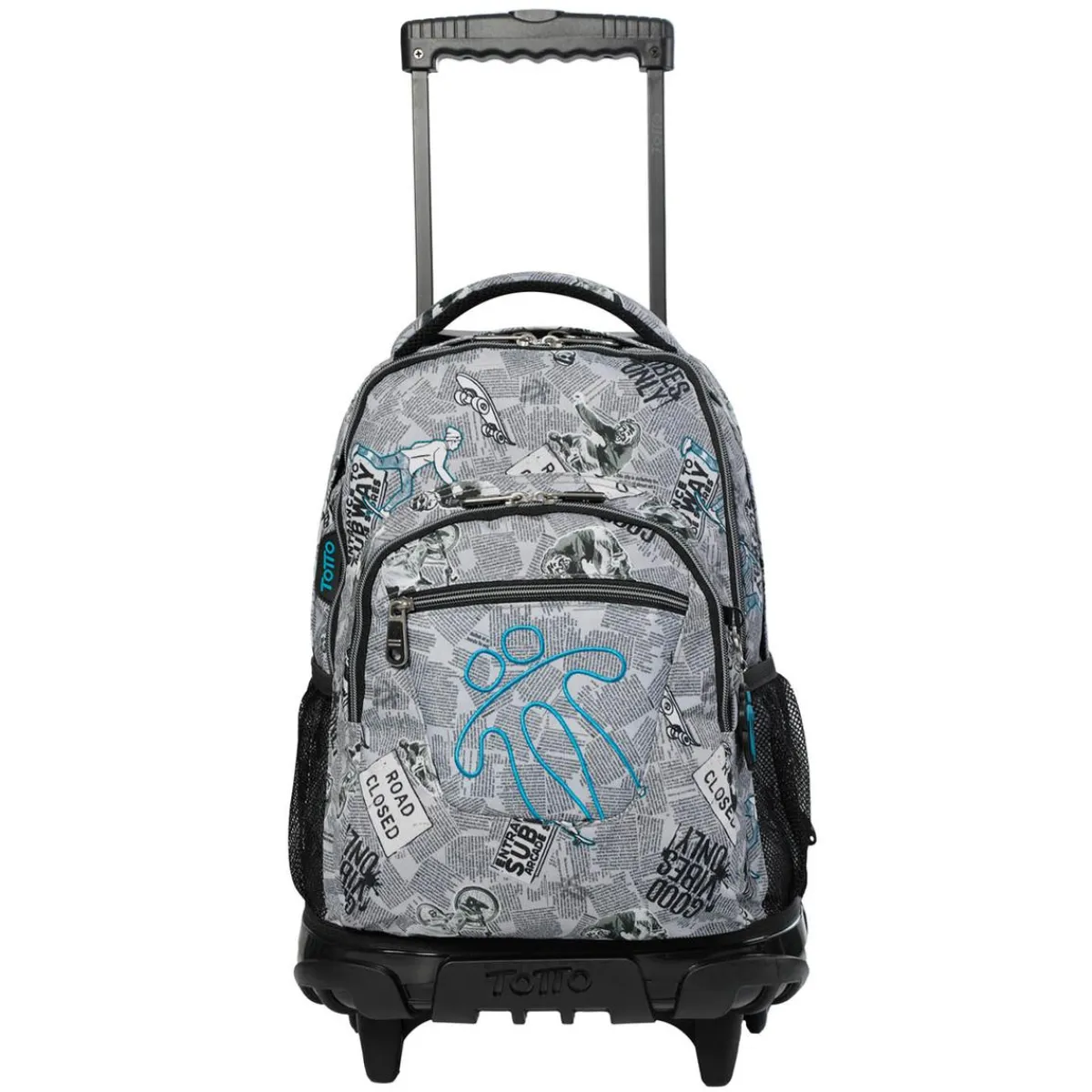 Outlet - Mochila escolar con ruedas Renglones Newspaper Material Escolar