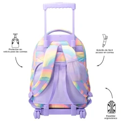 - Mochila escolar con ruedas arcoíris Renglones*TOTTO Best