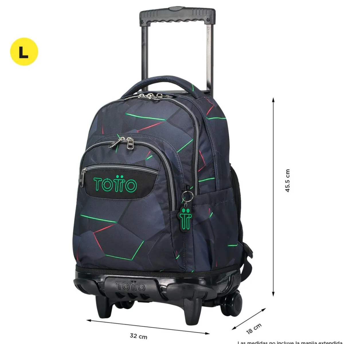 - Mochila escolar con ruedas fractal Renglones*TOTTO Clearance