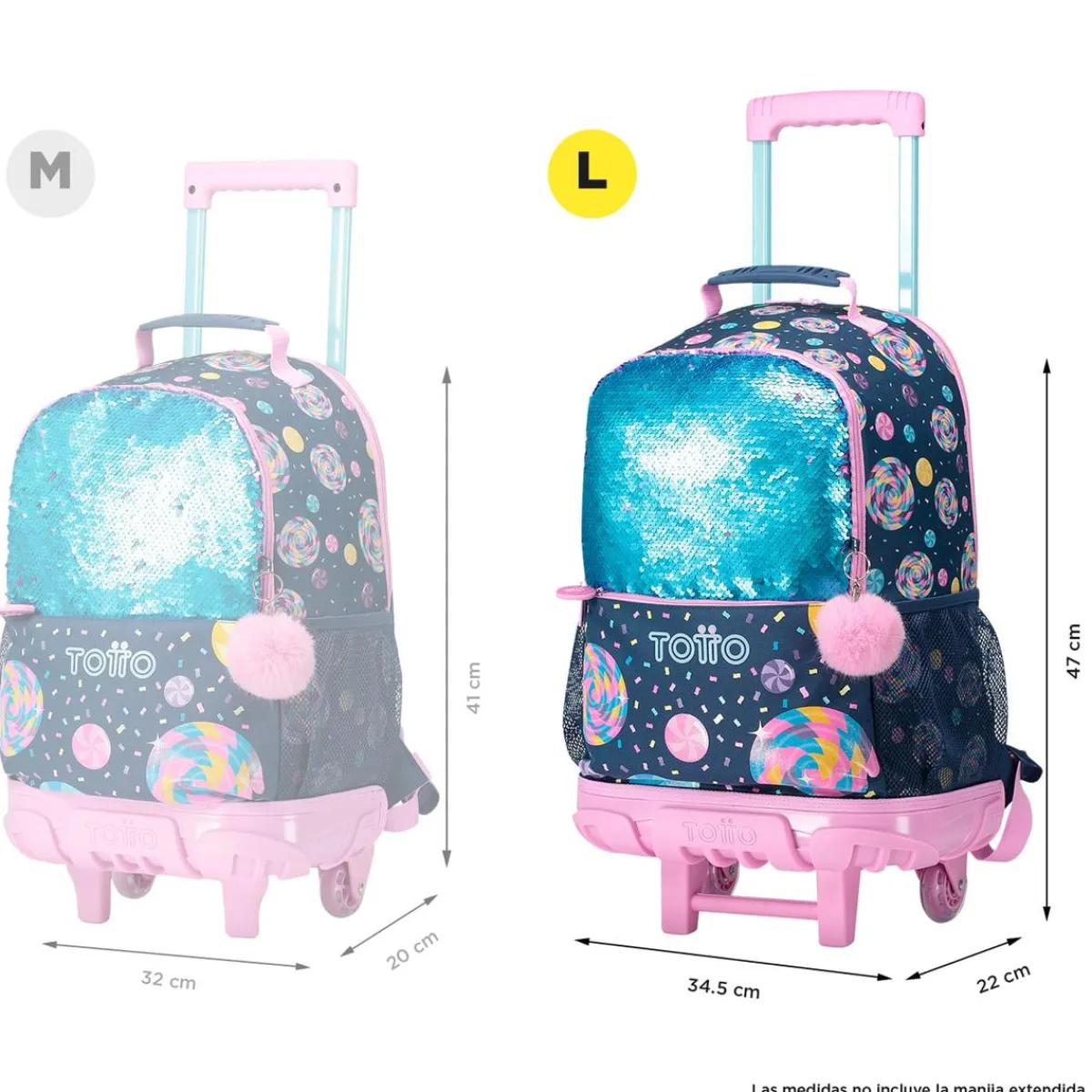 - Mochila escolar con ruedas grande Sweet Candy*TOTTO Clearance