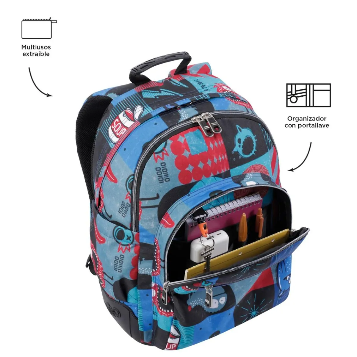 - Mochila escolar cyber monstruos Crayoles*TOTTO Outlet