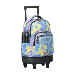 Hot - Mochila escolar pequeña ruedas flores hawaianas Resma Material Escolar