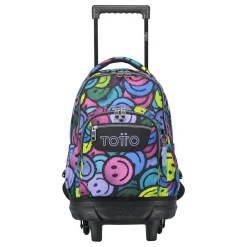 Clearance - Mochila escolar pequeña ruedas emojis Resma Material Escolar