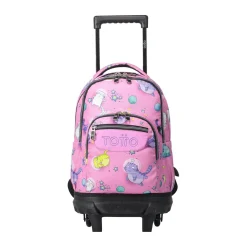- Mochila escolar pequeña ruedas gatos astronautas Resma Material Escolar