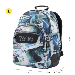 Hot - Mochila escolar postales y casetes Crayoles Material Escolar