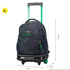 - Mochila escolar ruedas desmontable fractal Tiza*TOTTO Outlet