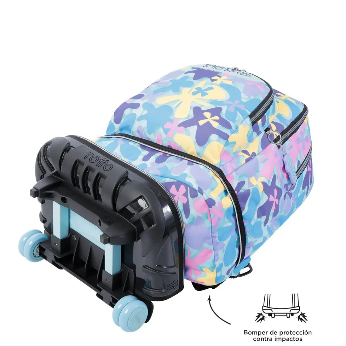 Discount - Mochila escolar ruedas desmontable flores hawaianas Tiza Material Escolar
