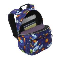 New - Mochila Gommas Space Blue Material Escolar