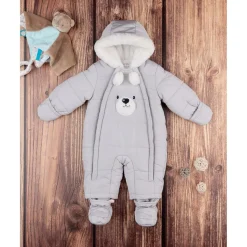 Discount Traje de nieve de nailon para niño gris Primeras Salidas·Abrigos Y Plumíferos|Recién Nacido·Primeras Salidas