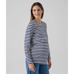 Hot T-shirt de lactancia rayas blancas y azules Moda·Camisetas|Premamá·Moda
