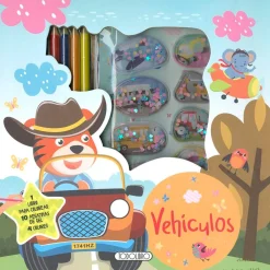 Vehículos - 10 Pegatinas de gel + 4 colores*TODO LIBRO Best